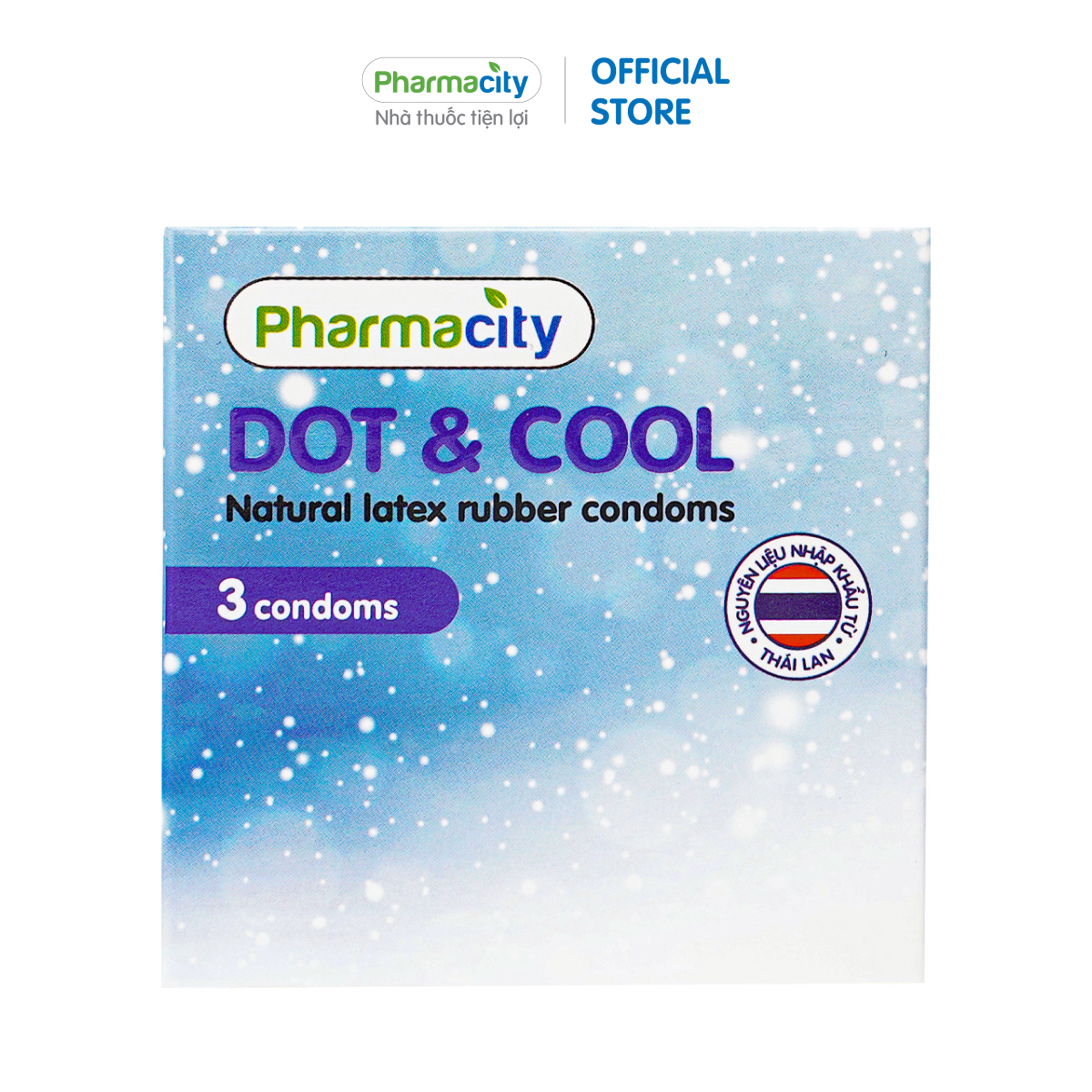 Bao cao su gai lạnh Pharmacity Dot & Cool (Hộp 3 cái)