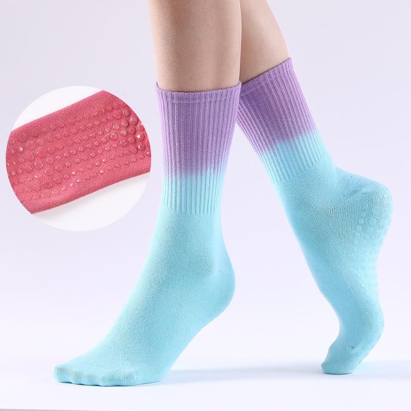 MỚI thời trang gradient màu giữa ống yoga tất cả các môn thể thao bóng rổ rải rác với tất cả các vớ yoga chống trượt dính dính tất Color: 1 Pair Socks-05 Size: One Size