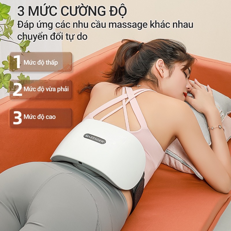 Đai Massage Bụng Bi Xoay Kết Hợp Đèn Hồng Ngoại Giúp tan Béo Bụng, Massage Xoa Bóp Toàn Thân giảm Đau Nhức Mỏi