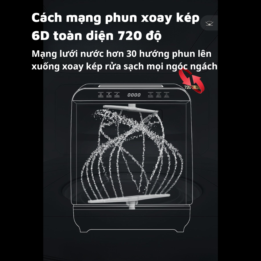 Máy Rửa Chén DZC - W8 Tích Hợp Sấy Khô Và Khử Khuẩn, Máy Rửa Bát Đĩa