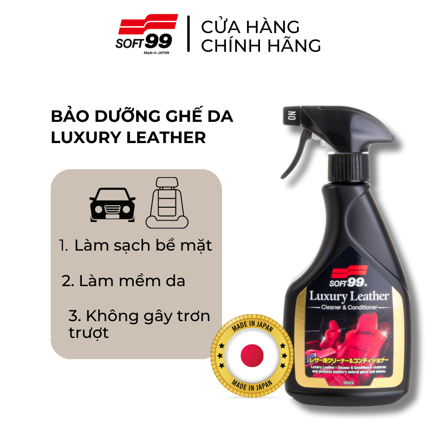 Vệ sinh, bảo dưỡng & phục hồi ghế da ô tô Luxury Leather L-52 500ml Soft99