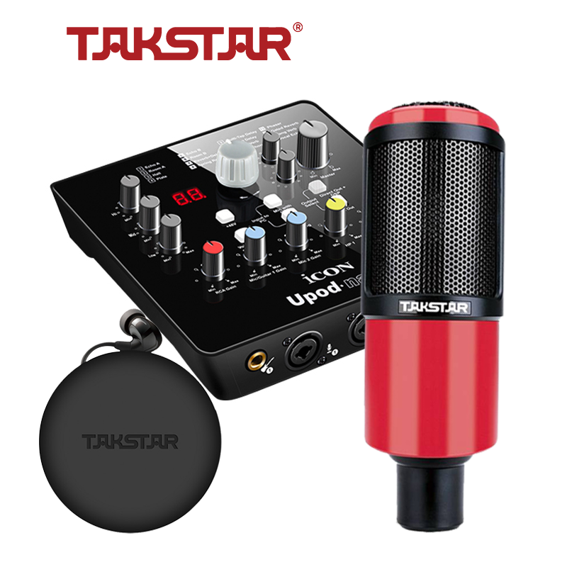 Combo thu âm, livestream souncard icon upod nano, mic PC-320, tai nghe TS 2260 kèm đầy đủ phụ kiện - hàng chính hãng