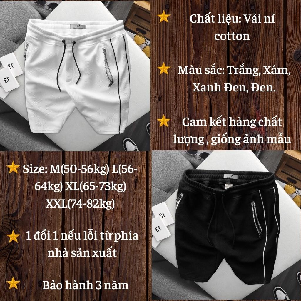 Quần Đùi Thể Thao Nam H&amp;H-QN006 Chất Vải Thun Nỉ Co Giãn Phối Lưng Thun Trẻ Trung