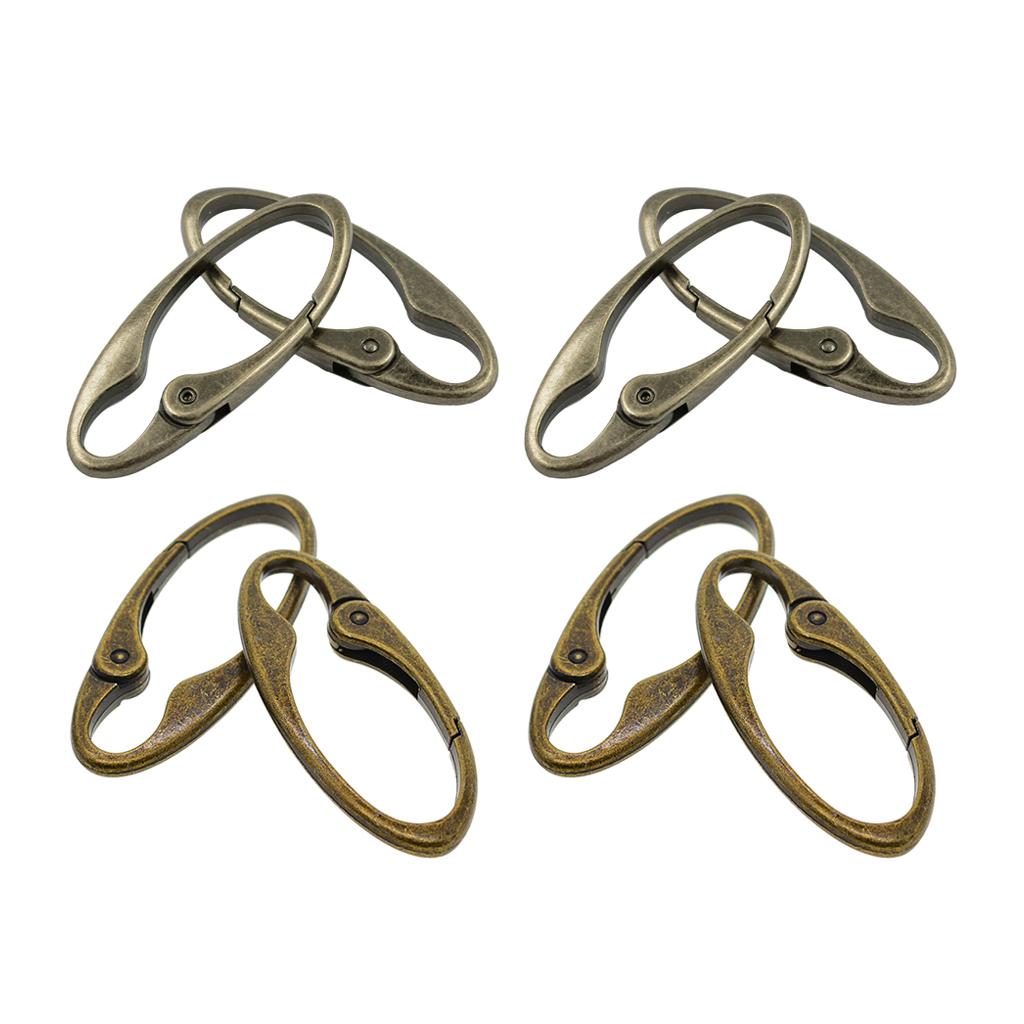 4pcs Oval Snap Hook Carabiner D- Key Chain Clip Keychain Hiking Camp