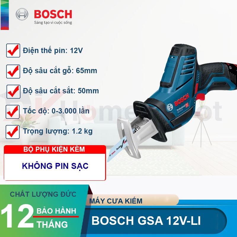 Máy cưa kiếm dùng pin Bosch GSA 12V-LI