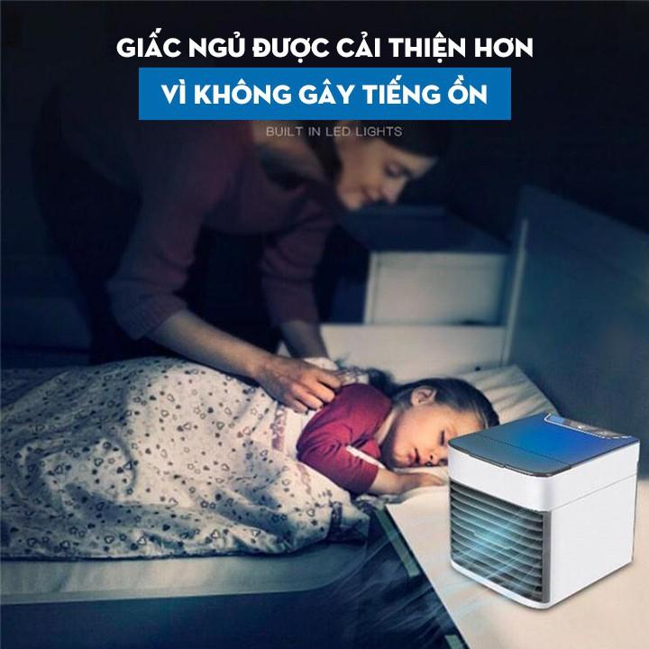 Quạt điều hòa không khí mini tiện lợi có khay để nước và đá dùng đầu sạc usb có thể di chuyển dễ dàng - Hàng chính hãng