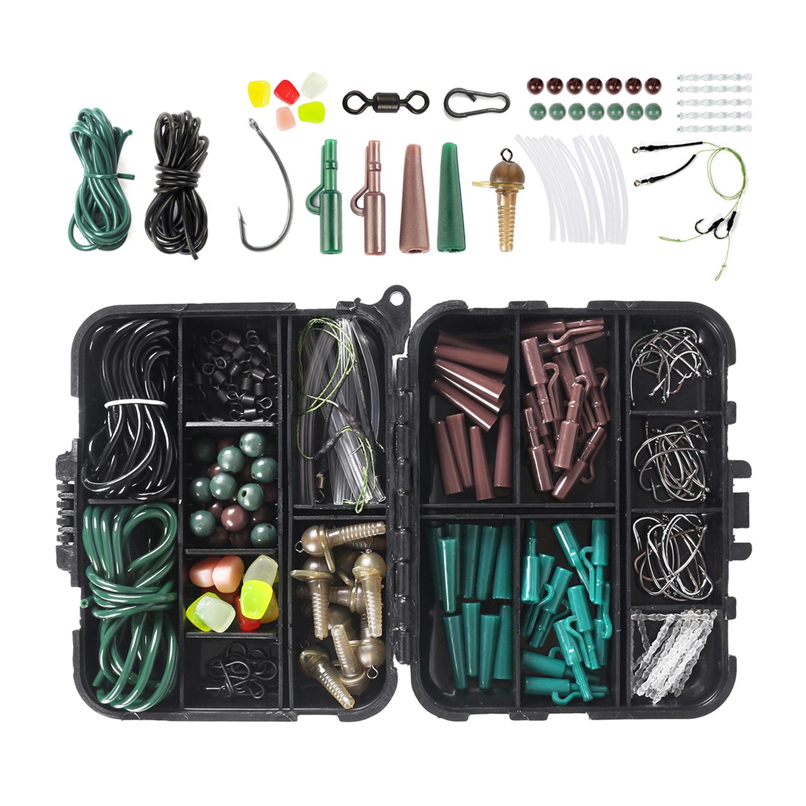 Fishing Tackle Kit 254pcs, Fishing Accessories Set with Tackle Box Off Set Hooks, Swivel Slides, Terminal Tackles Box for Saltwater and Freshwater