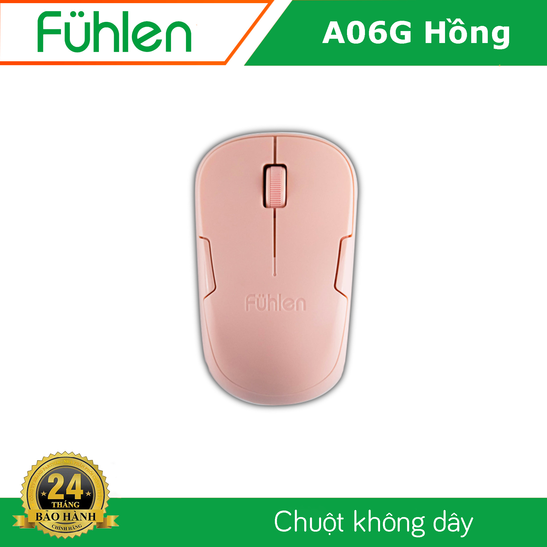 Chuột không dây Fuhlen A06 Hồng (Pink) - Hàng chính hãng