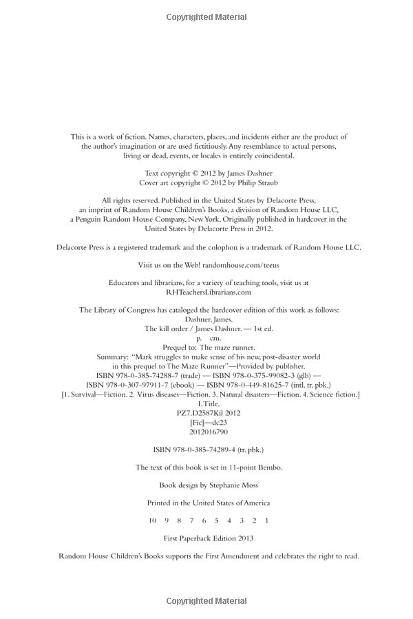 Sách Maze Runner - Prequel: The Kill Order