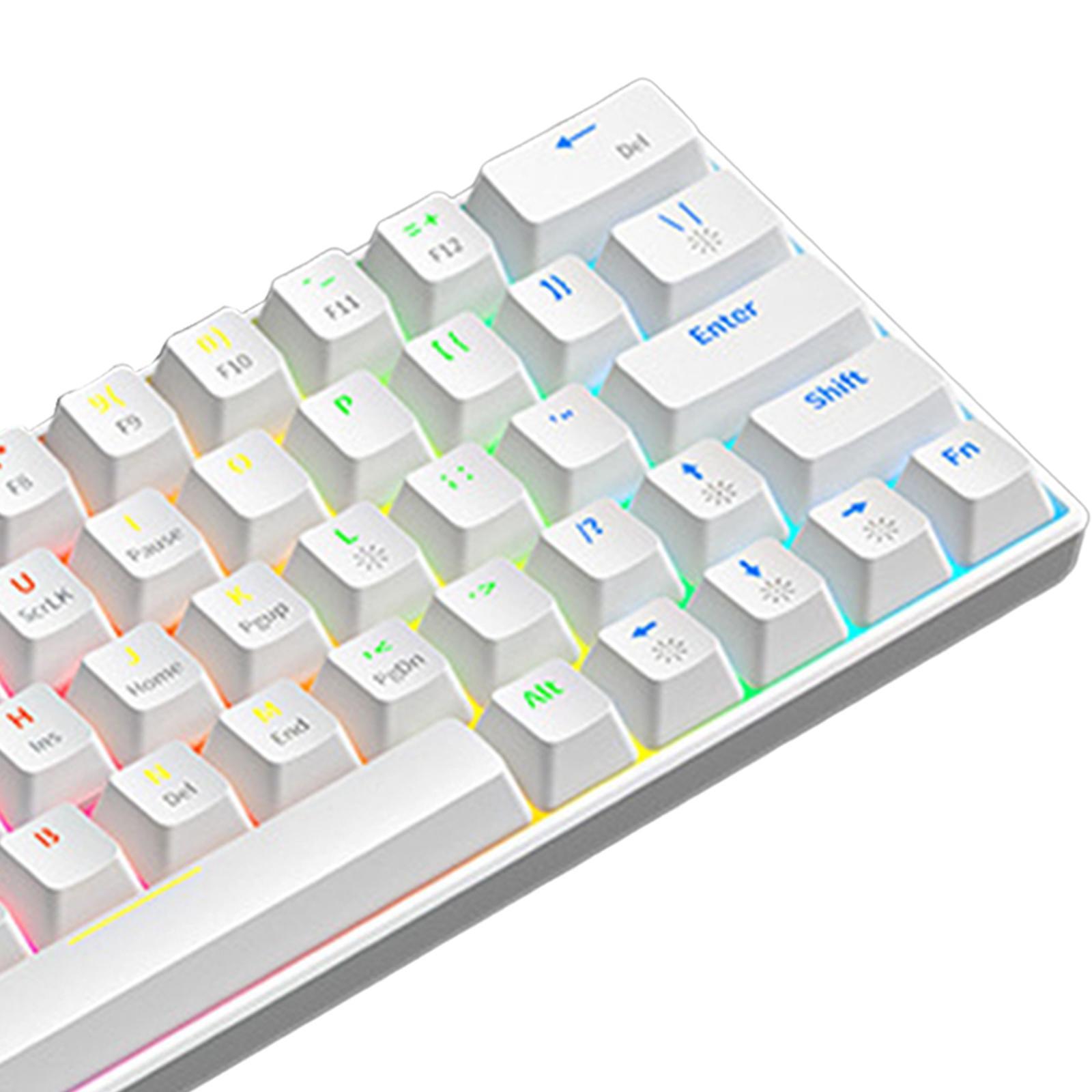 USB Wired Mechanical Keyboard USB Computer Keyboard RGB Backlight Portable Non Slip Pads High and Low Support Legs Office Keyboard 36 Keys