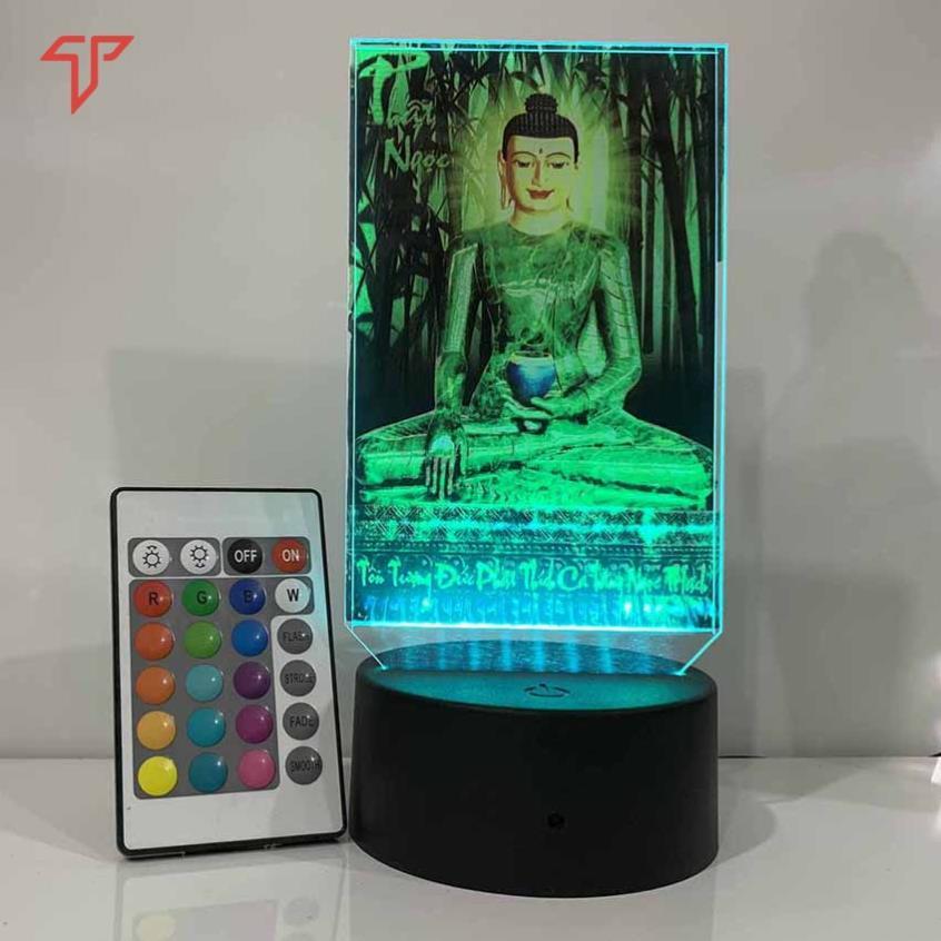 Đèn Led hình phật, hình phật mica led 3D, tranh phật để bàn, thờ xe ô tô xe tải, quà tặng phật giáo