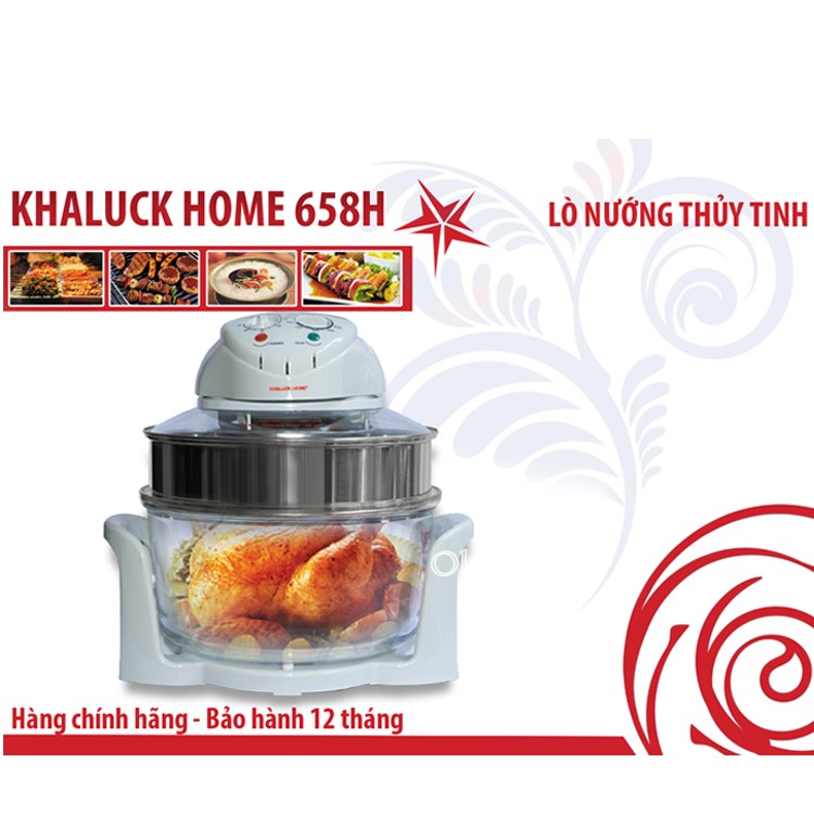 Lò nướng thủy tinh Khaluck.home KL-658H 17 lít - Hàng Chính Hãng