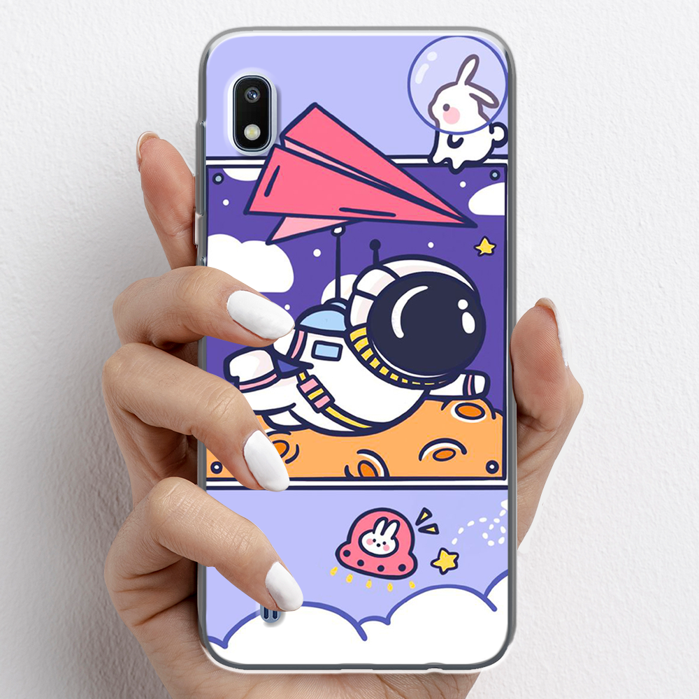 Ốp lưng cho Samsung Galaxy A10, Samsung Galaxy A10s nhựa TPU mẫu Phi hành gia tím
