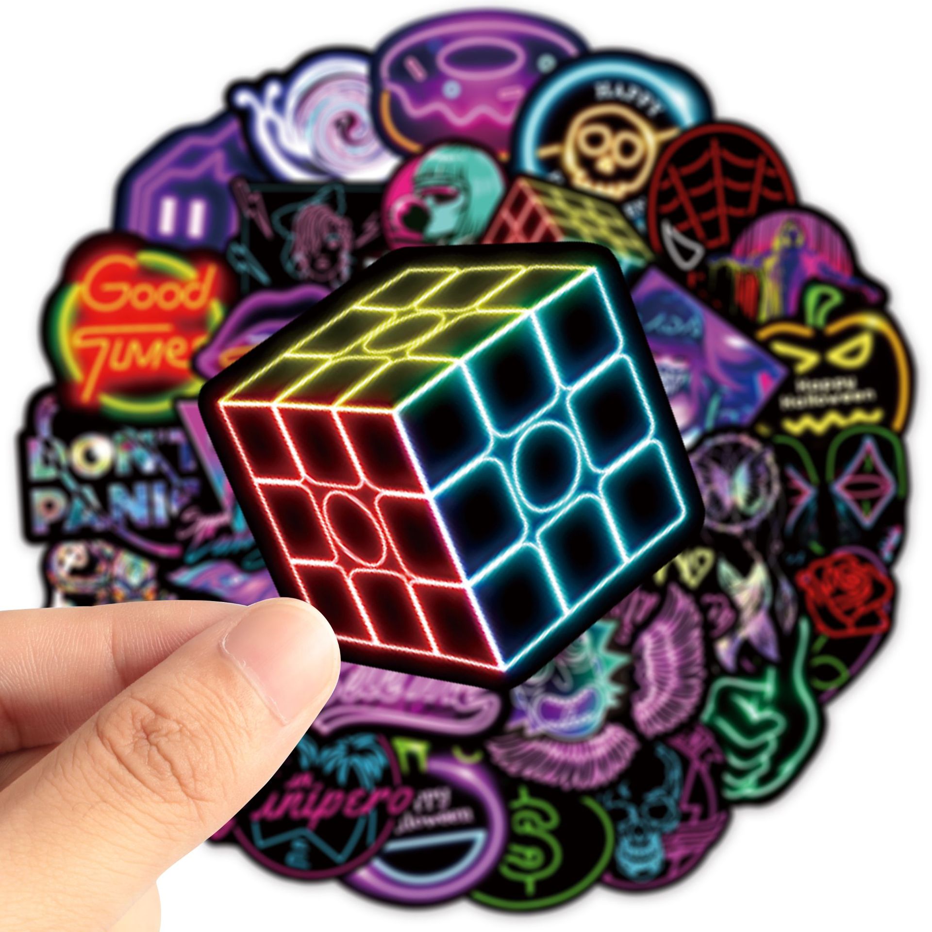 50 hình dán Sticker Neon không thấm nước dán laptop, nón bảo hiểm, xe, điện thoại, vali.. hình rời không lặp lại