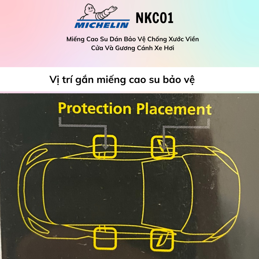 Miếng Cao Su Dán Bảo Vệ Chống Xước Cảng Xe Trước & Sau/Viền cửa & gương cánh xe hơi Michelin