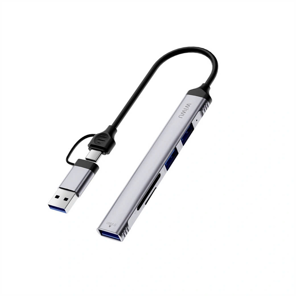 Hub Chuyển Đổi Wi WU 5-in-1 WI-HB003 USB + Type C - Hàng Chính Hãng