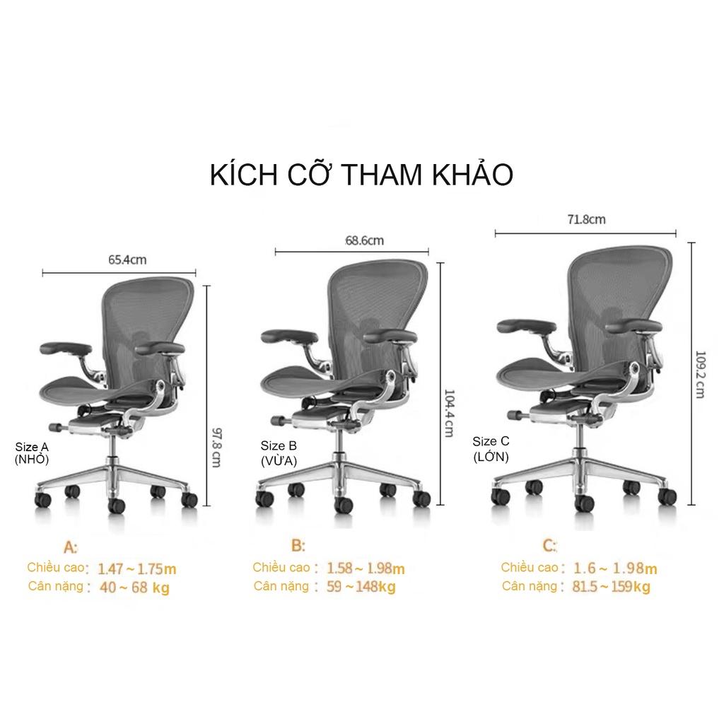 Ghế Công thái học Ergonomic Herman Miller Aeron 2 Ergohome chất liệu cao cấp, form dáng tiêu chuẩn quốc tế, tư thế ngồi chuẩn, bảo vệ tốt cột sống, bảo hành 12 năm