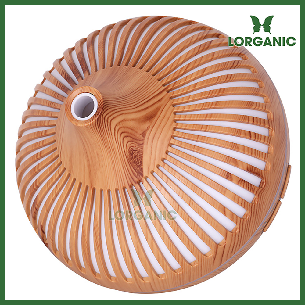 Combo máy khuếch tán/ máy xông tinh dầu Lorganic Giọt Nước Sọc FX2073 + tinh dầu sả chanh Lorganic 10ml/ Phun sương sóng siêu âm/ Thích hợp xông phòng 15-40m2.