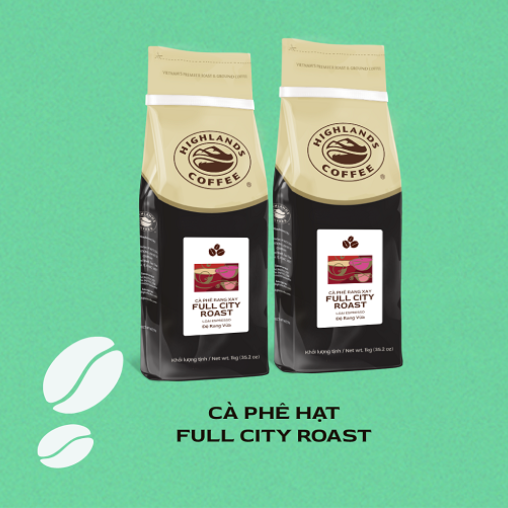 Cà Phê Hạt Full City Roast Highlands Coffee Gói 1kg (Mới)