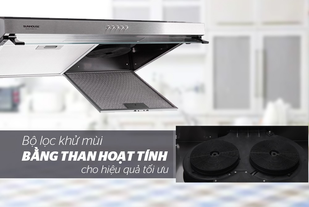 Máy hút mùi vỏ inox Sunhouse SHB6118I - Hàng Chính Hãng