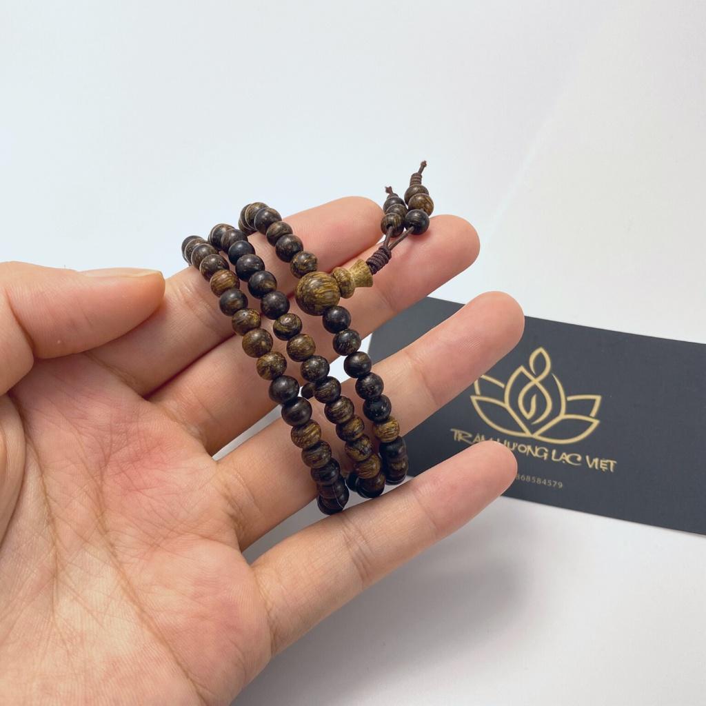 Vòng Tay Trầm Hương Dó Dây INDO 108 Hạt 5mm Cao Cấp | Tông Trầm VIP