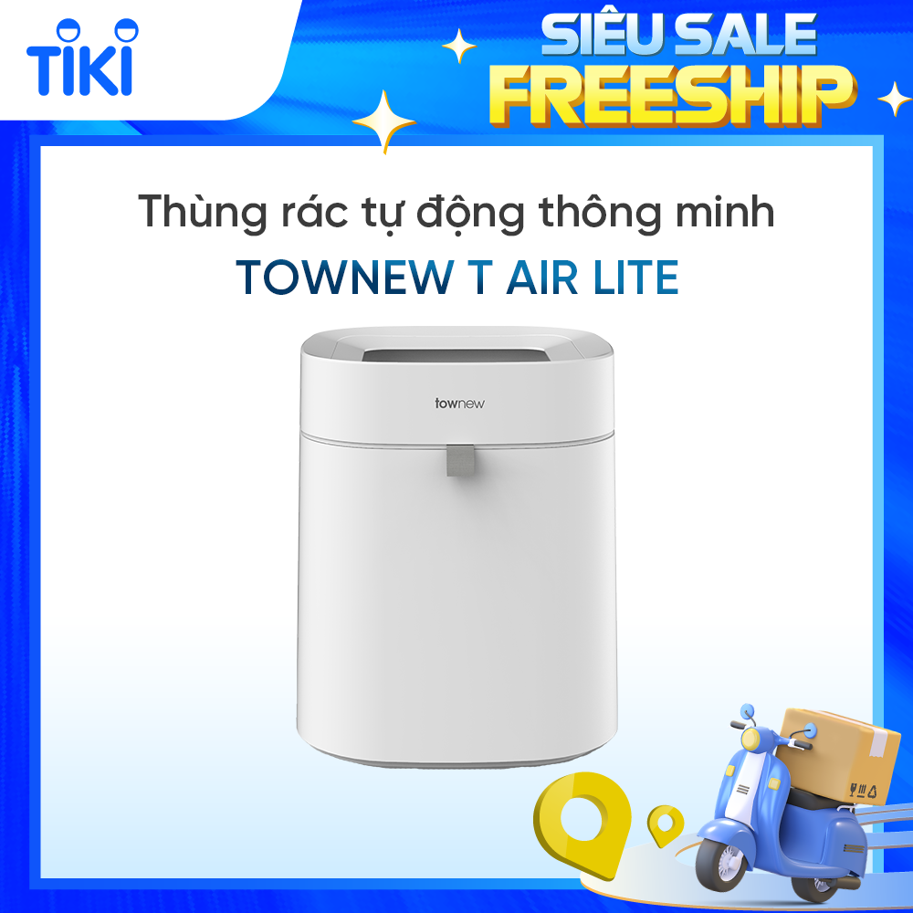 Thùng Rác Thông Minh TOWNEW T AIR LITE - Tự động đóng gói và thay túi rác - Bản Quốc Tế_Bảo hành 12 tháng