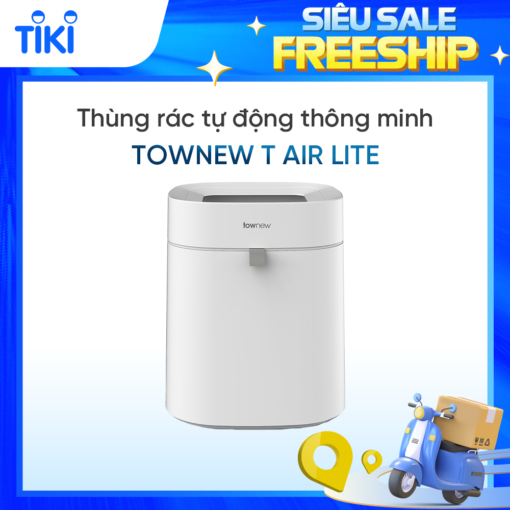 Thùng Rác Thông Minh TOWNEW T AIR LITE (white) - Tự động đóng gói và thay túi rác - Bản Quốc Tế_Bảo hành 12 tháng