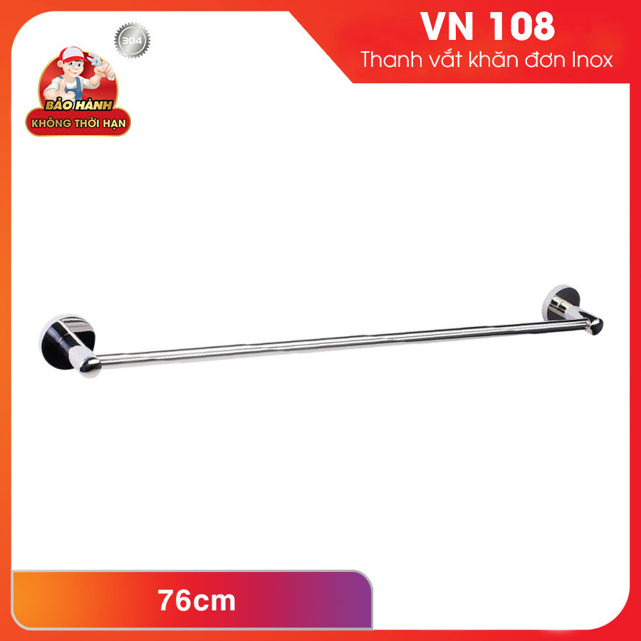 Thanh vắt khăn tắm đơn Inox 304 VN108