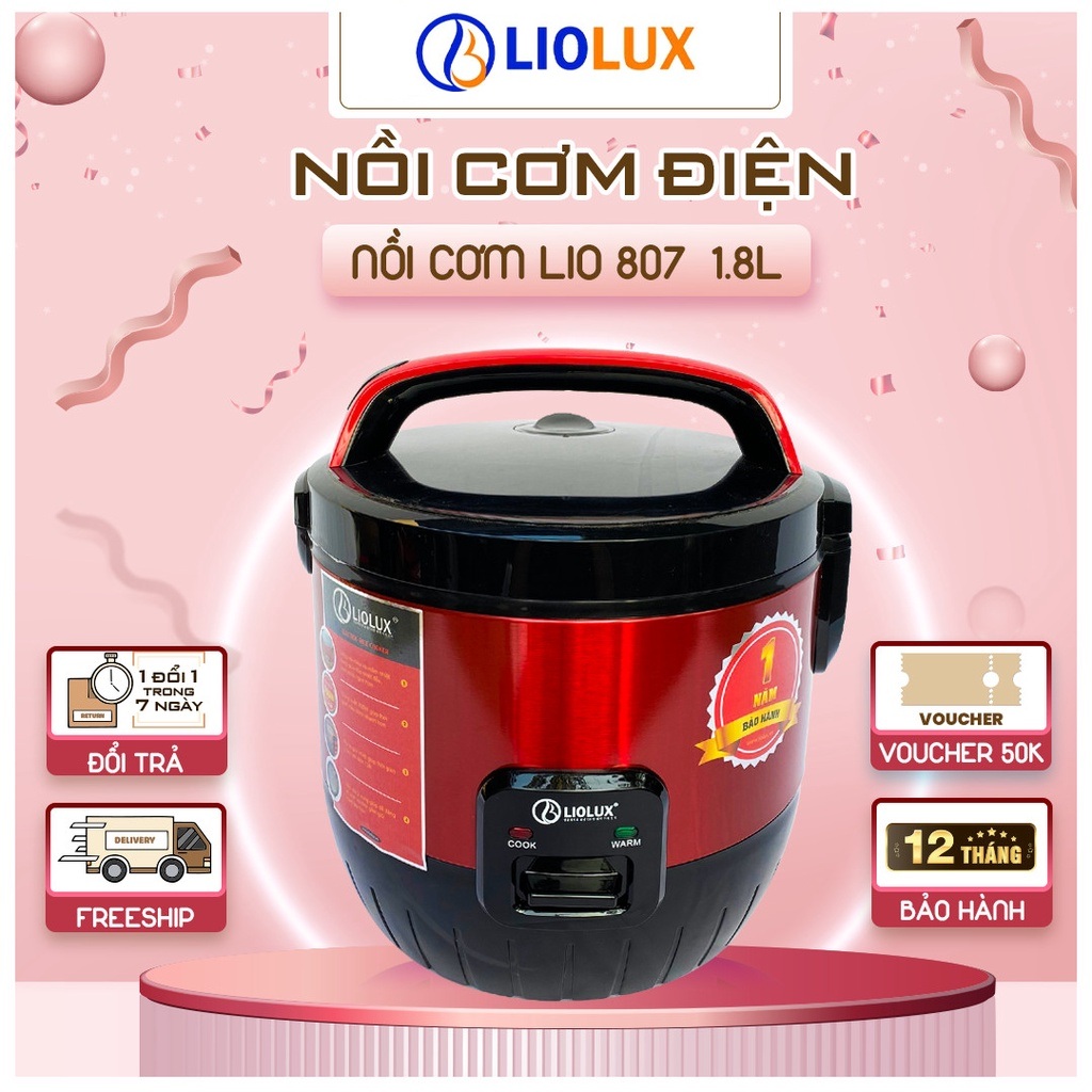 Nồi cơm điện Liolux LIO-807 dung tích 1.8L - Chống dính - Hàng chính hãng