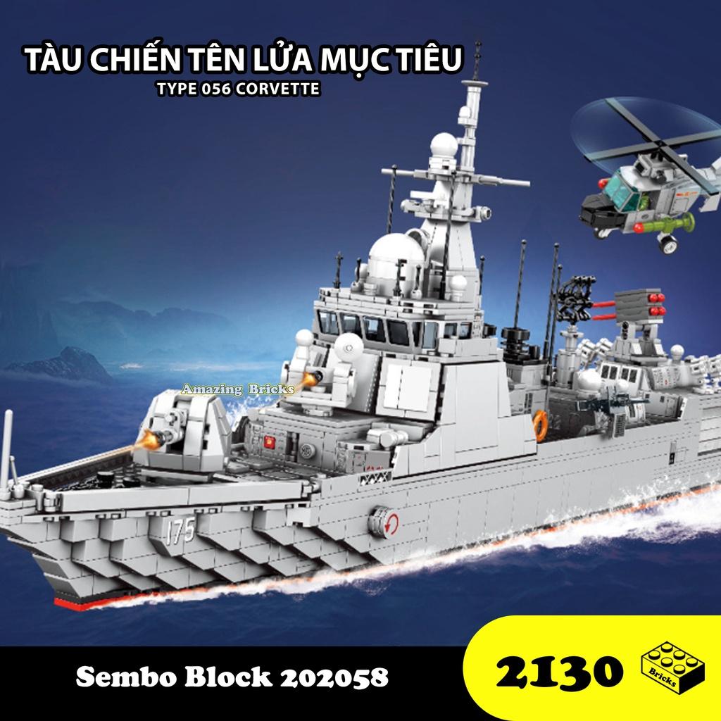 Đồ chơi Lắp ráp Tàu Tên lưa dẫn đường, Sembo Block 202058 Guided-Missle, Xếp hình thông minh, Mô hình Tàu chiến