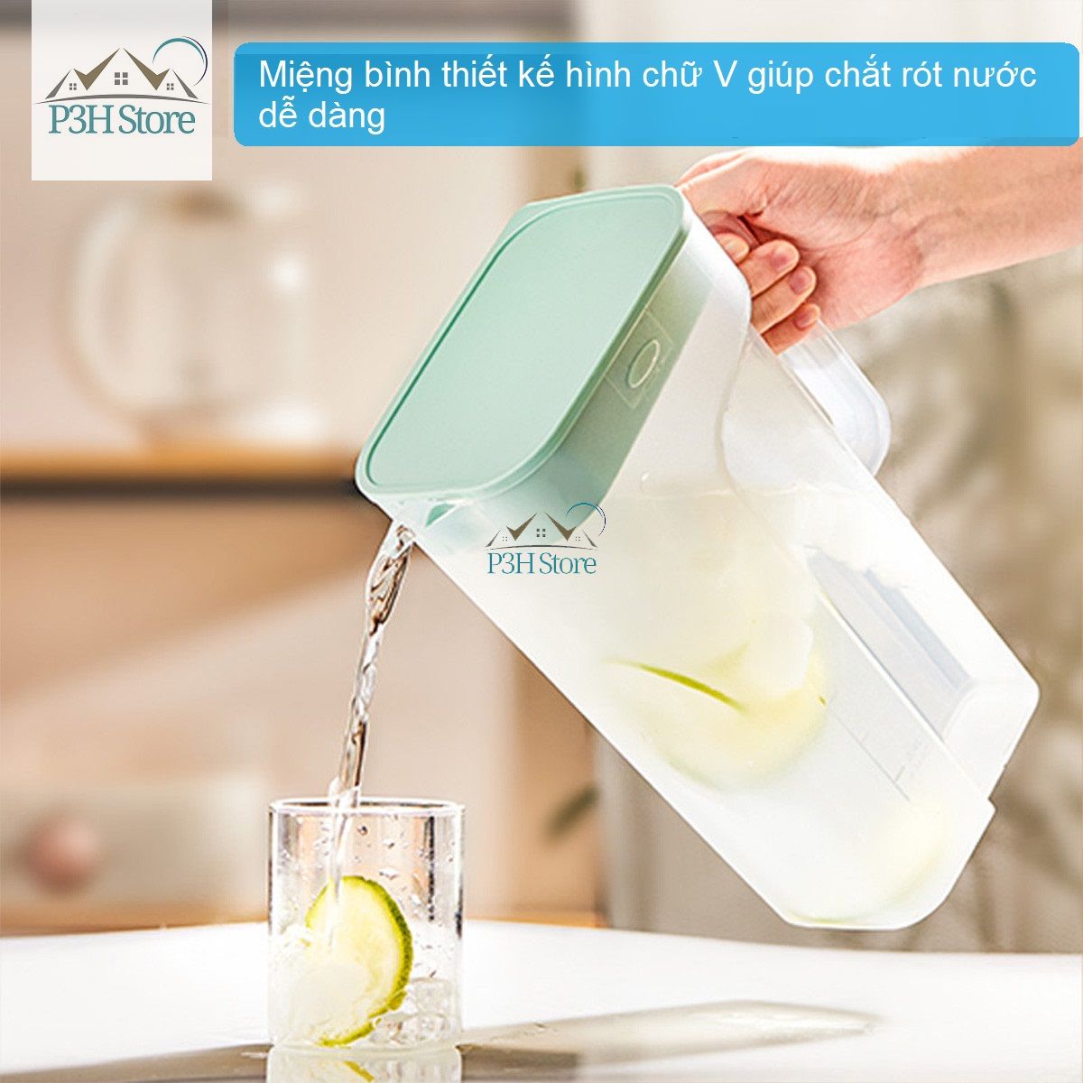 Bình đựng nước Lock n Lock One Handed Jug dung tích 2.1L HAP818 có tay cầm chắc chắn dung tích lớn