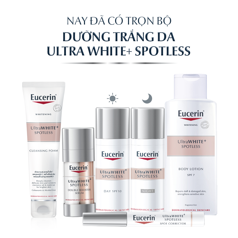 Eucerin Whitening UltraWHITE+ SPOTLESS SPF30 Day Fluid: Kem Dưỡng Trắng và Mờ Đốm Nâu Ban Ngày (50ml)