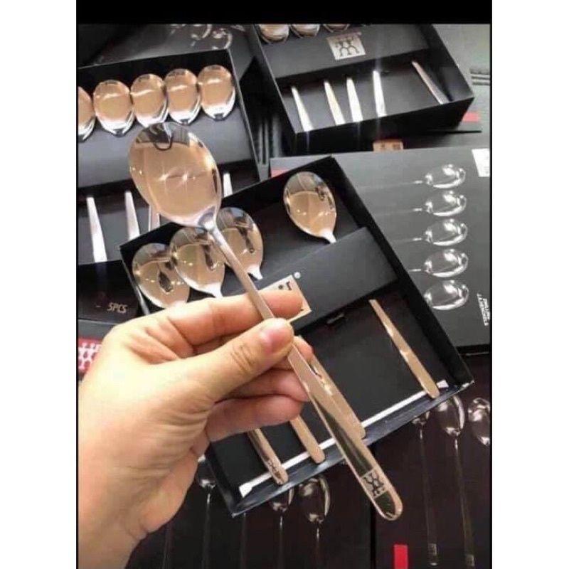 Sét 5 Thìa Inox 304 cán dài cao cấp