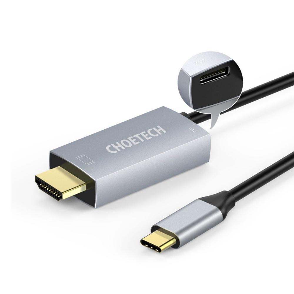 Cáp USB-C sang HDMI với kiểu sạc PD Choetech mã XCH-M180GY ( HÀNG CHÍNH HÃNG )