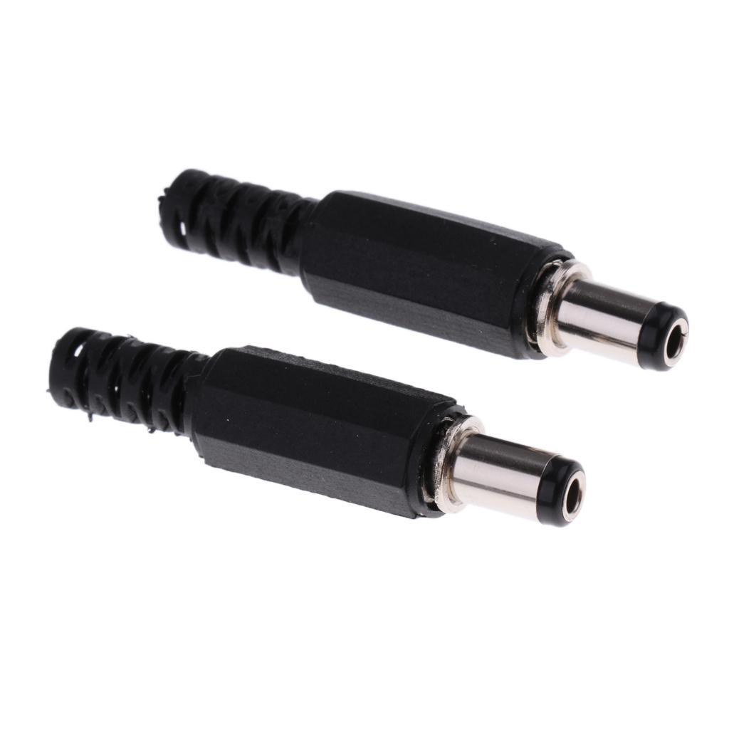 50pcs 2.5*5.5mm 2.5mm DC Power Male Plug Soldering Connector Plastic Cover Black