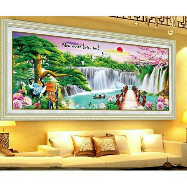 Tranh đính đá Non Nước Hữu Tình chưa đính