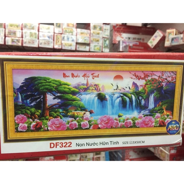 Tranh đính đá Non Nước Hữu Tình  chưa đính