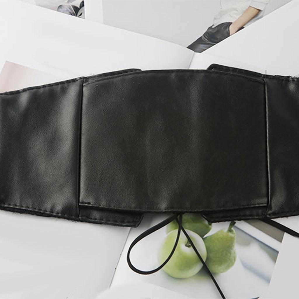 Womens Fashion PU Leather Wide Waist Belt Elastic Waistband Corset