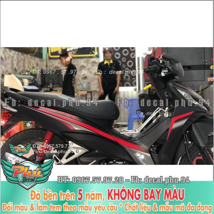 Tem rời Wave RSX Chỉ đỏ , xe đen nhám