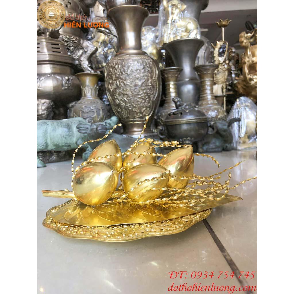 Bộ Trầu Cau Đồng Vàng