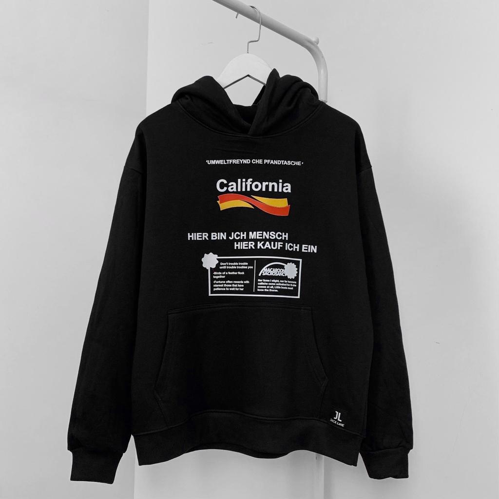 Áo Hoodie JL Oversize California, JACKLANE, Áo nỉ chui đầu unisex Jack Lane