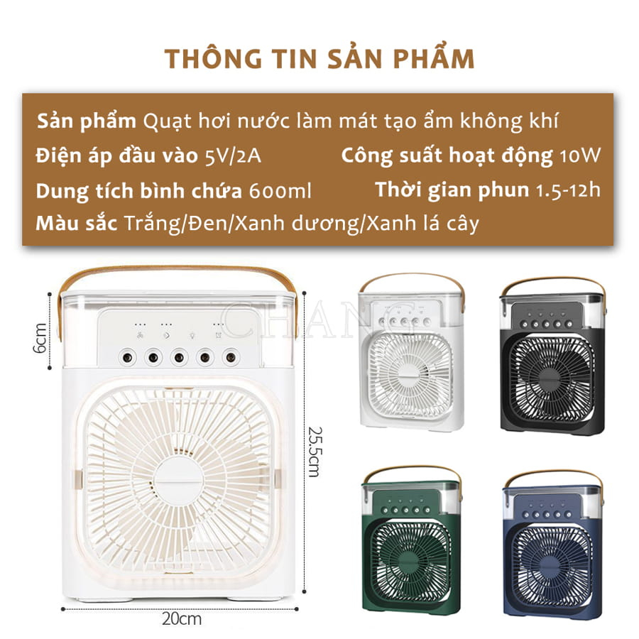 Quạt Hơi Nước Mini, Quạt Phun Sương Mini Tạo Ẩm Làm Mát Để Bàn