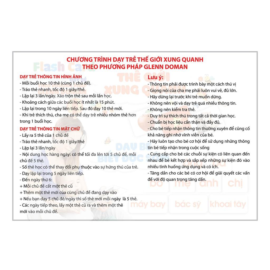 Thẻ Học Thông Minh cho bé loại to cứng Đồ chơi giáo dục Flashcard cho bé song ngữ