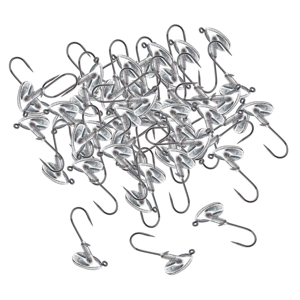 50pcs Tumbler Lead Head Fishing Hooks Jig Bait for Soft Lure Fishinghook 5g