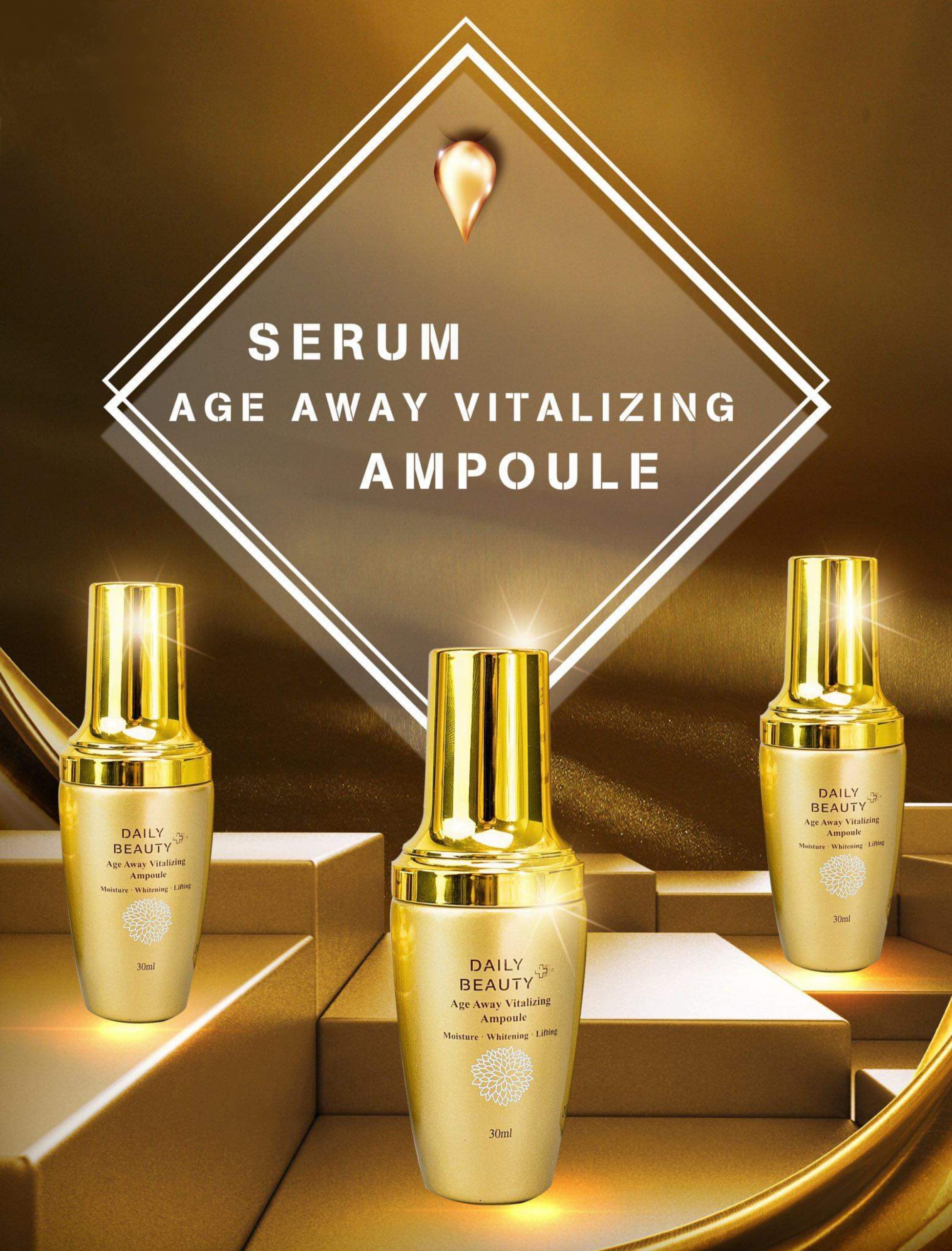 Serum cao cấp Daily Beauty Age Away Vitalizing Ampoule R&amp;B Việt Nam Đánh Thức Thanh Xuân, Trẻ Hóa Làn Da, mờ nhăn, tái tạo phục hồi 30ml