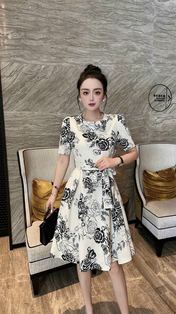 ĐẦM XÒE LỤA HỌA TIẾT CAO CẤP