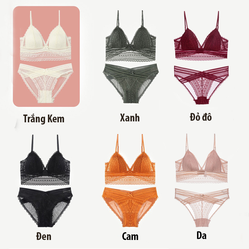 Bộ đồ lót ren sexy kèm áo ngực không gọng nâng ngực quần lót BT42263 - Bộ lót áo ngực kèm quần lót ren sexy - Đồ lót nữ - Áo ngực nữ