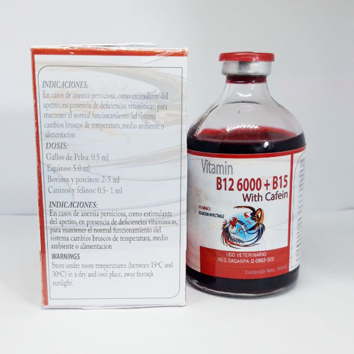 B12 6000 + B15 Cafein Chai 100ml-Dinh Dưỡng Nuôi Chiến Kê Tăng Po