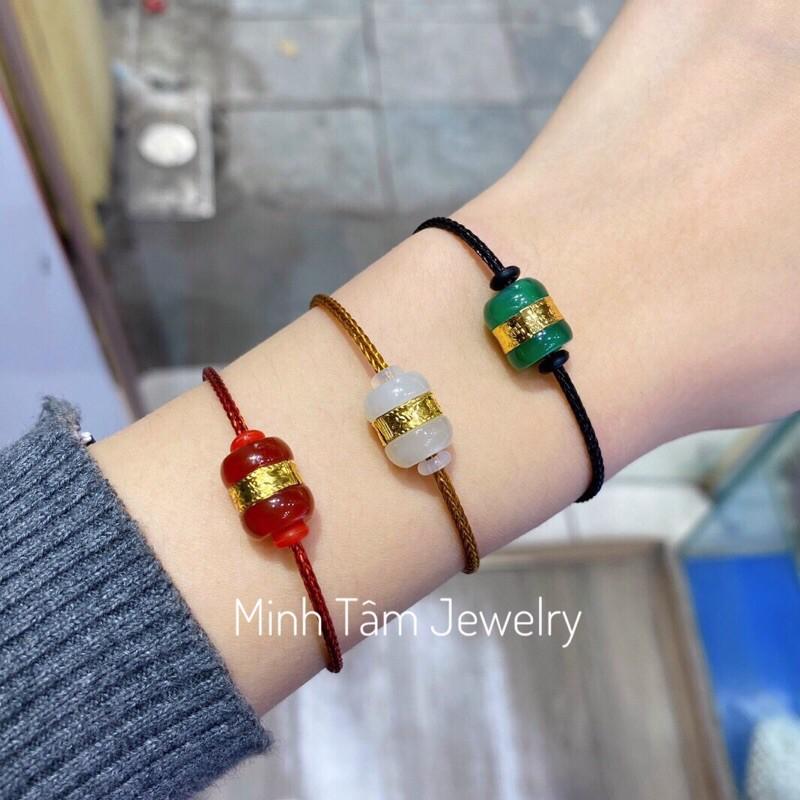 Vòng tay dây cước lu thống mạ vàng