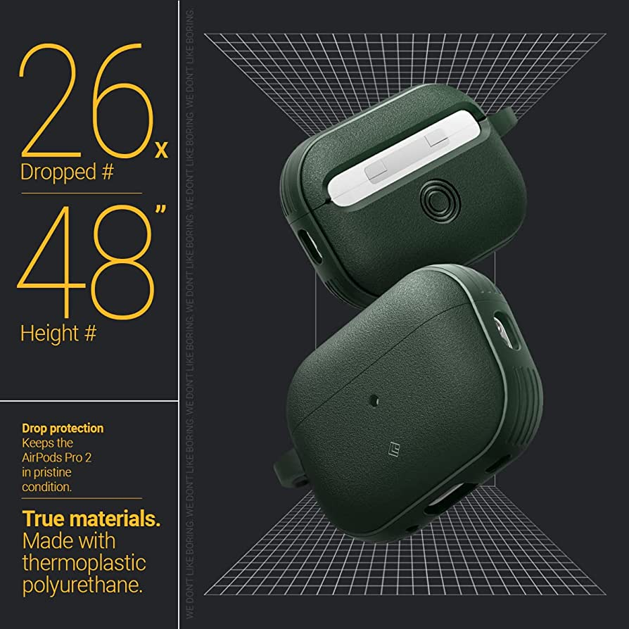 ỐP LƯNG DÀNH CHO AIRPOD PRO 2 CASEOLOGY VAULT MIDNIGHTGREEN có độ bám cao, với bộ khung để chống va đập chưa từng có - Hàng Chính Hãng